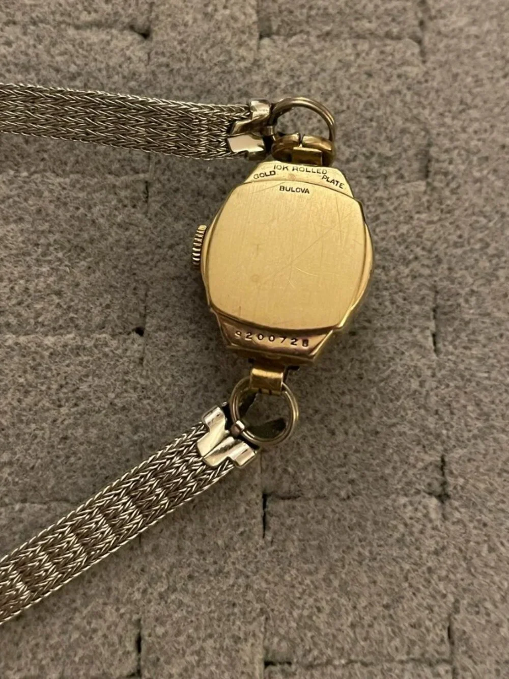 Vintage Gold Watch Bulova Deco Mid Century 10k Rolled Gold 9200728 Not Working
